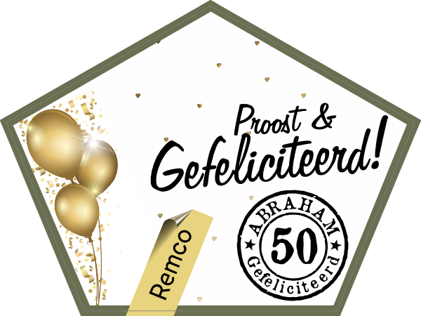 Flesje Sticker Abraham Sarah Gefelicteerd