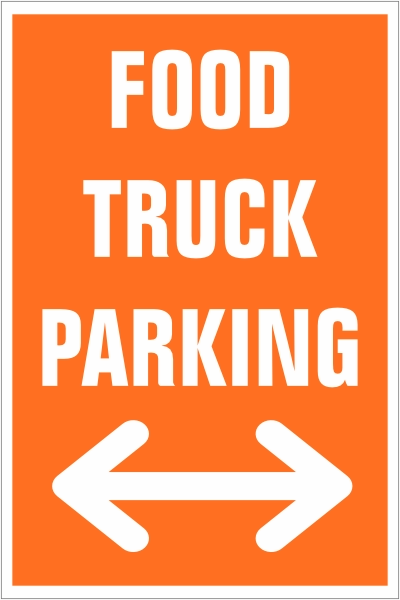 Food truck parking met pijlen