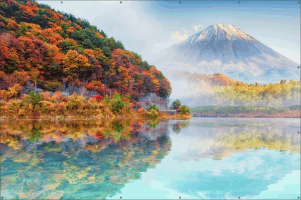 Fuji in de herfst tuindoek