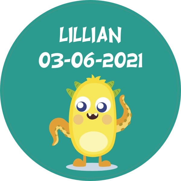Geboortesticker klein monstertje