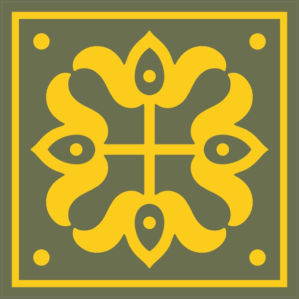 Geel groen patroon tegeltje