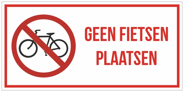Geen fietsen plaatsen sticker