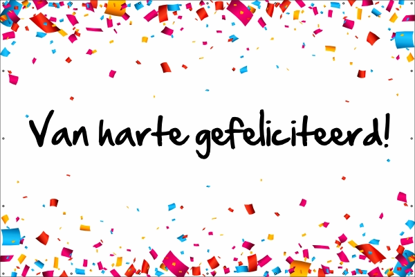 Gefeliciteerd Spandoek Confetti