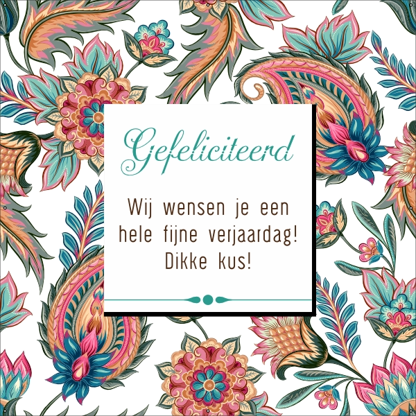 Gefeliciteerd spandoek floral