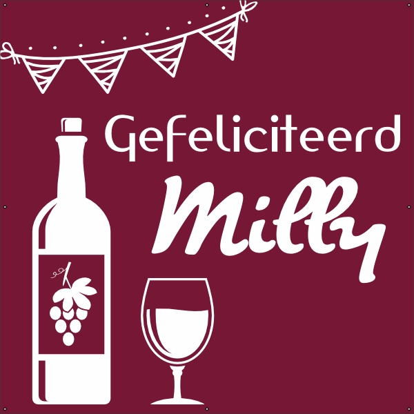 Gefeliciteerd wijn spandoek