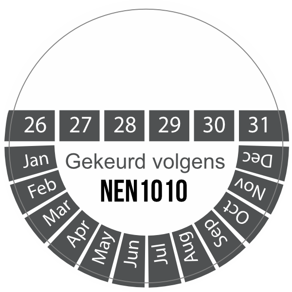 Gekeurd volgens NEN1010 sticker