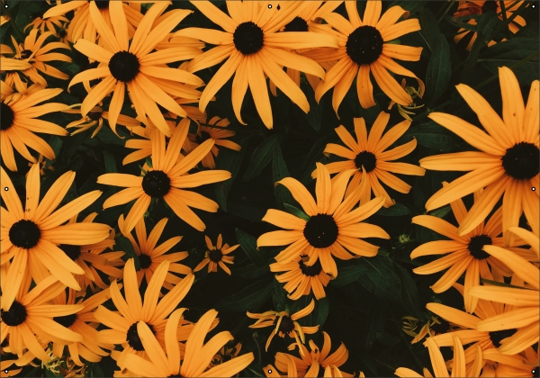 Gele zonnehoed bloemen tuindoek