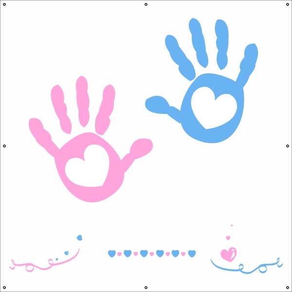 Gender reveal party spandoek
