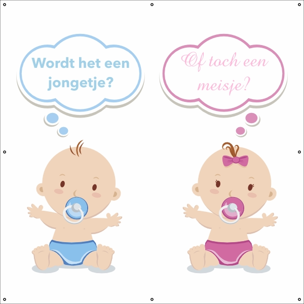 Gender reveal spandoek