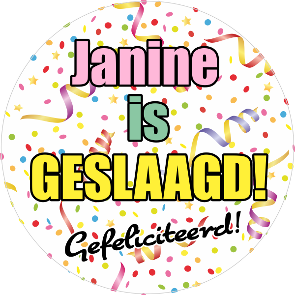 Geslaagd confetti (Achter Glas)