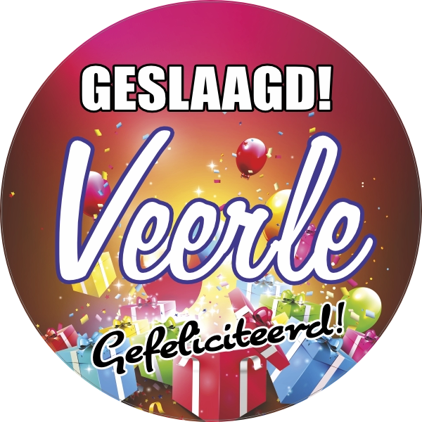 Geslaagd gefeliciteerd sticker
