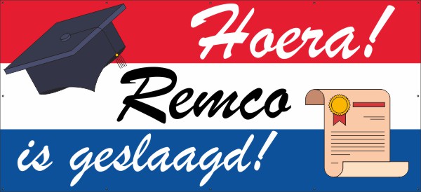 Geslaagd NL vlag Spandoek