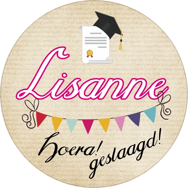 Geslaagd papiertje sticker