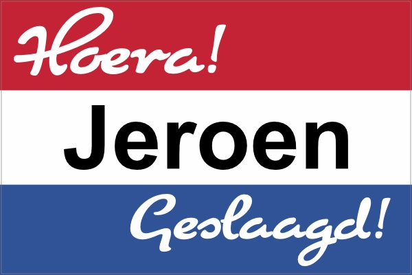Geslaagd sticker vlag