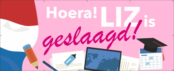 Geslaagd van school Spandoek