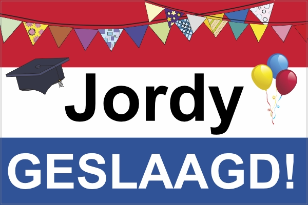 Geslaagd vlag sticker