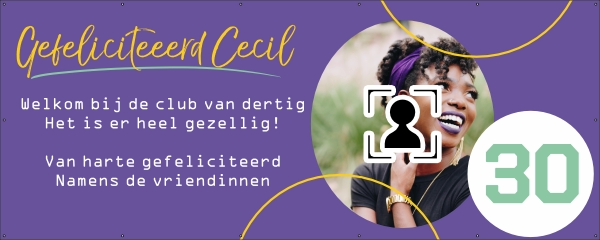 Gezellige 30 jaar club spandoek
