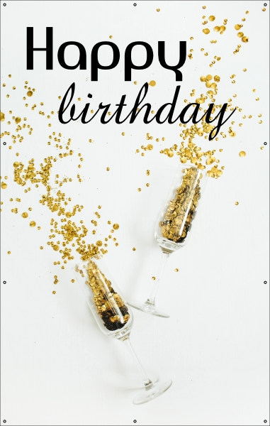 Glaasje gouden glitters spandoek