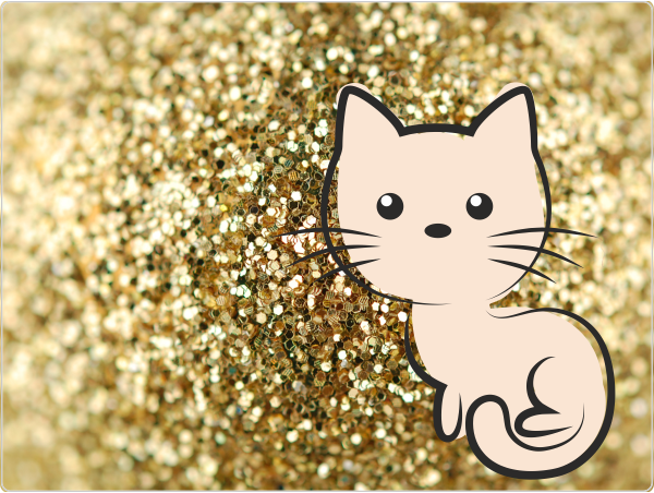 Glitters Kitty laptop sticker 15 inch