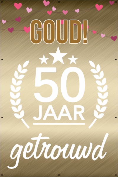 Goud 50 jaar getrouwd spandoek