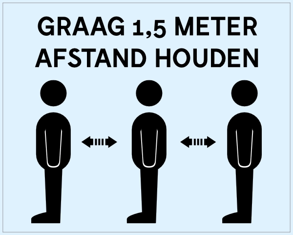 Graag afstand houden sticker