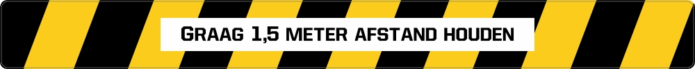 Graag 1,5 meter afstand houden sticker