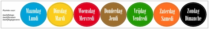 HACCP weekdag stickers