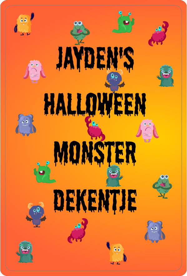 Halloween fleece deken met eigen tekst