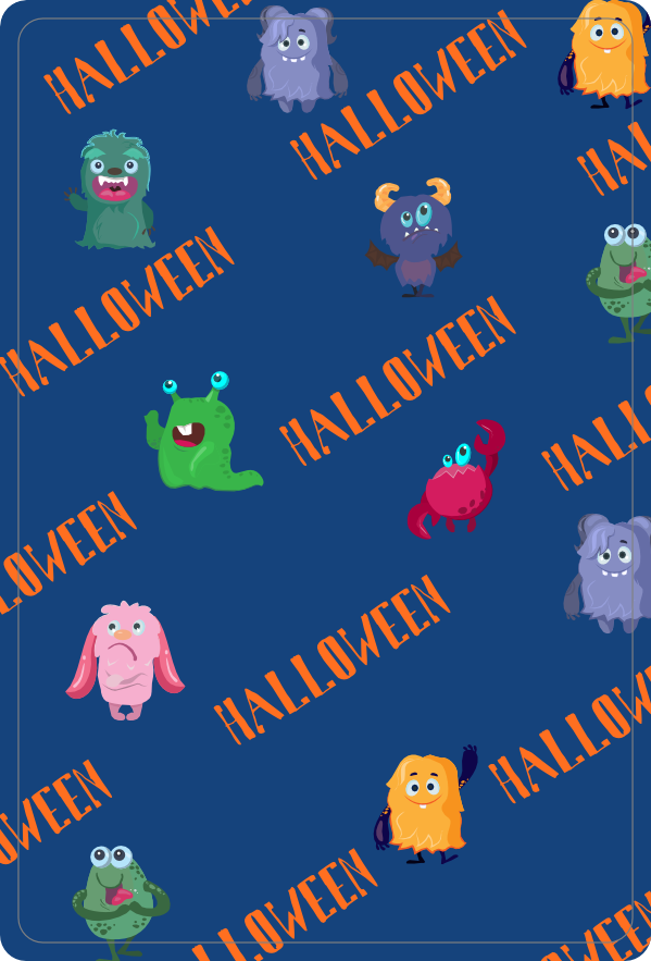 Halloween fleece deken met figuurtjes