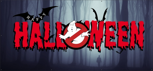 Halloween Ghostbusters spandoek