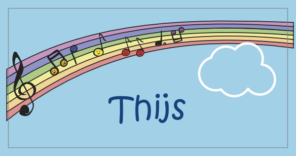 Handdoek Mijn Muziek - Met Regenboog