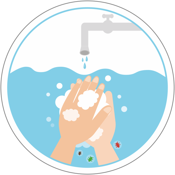 Handen wassen icoon sticker