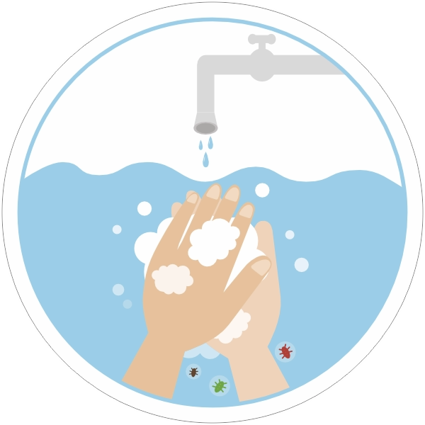 Handen wassen icoon sticker