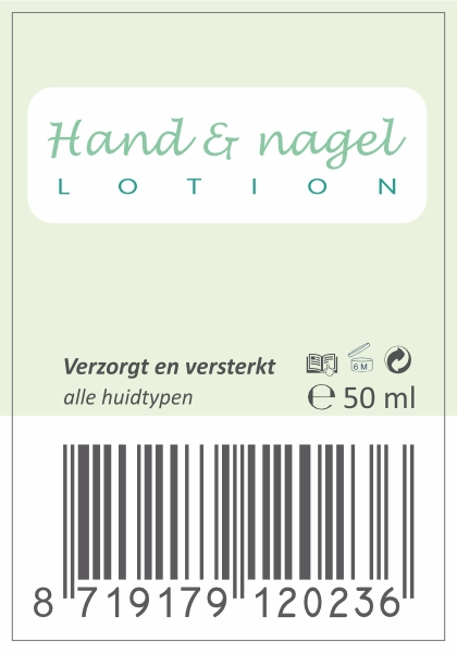 Handlotion voorbeeld sticker met EAN