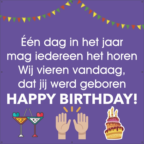 Happy geboortedag spandoek