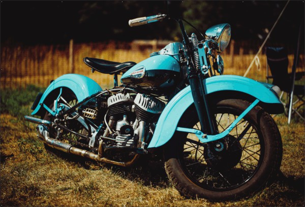 Harley Davidson vintage motor tuindoek