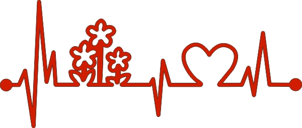 Heartbeat bloemen muursticker