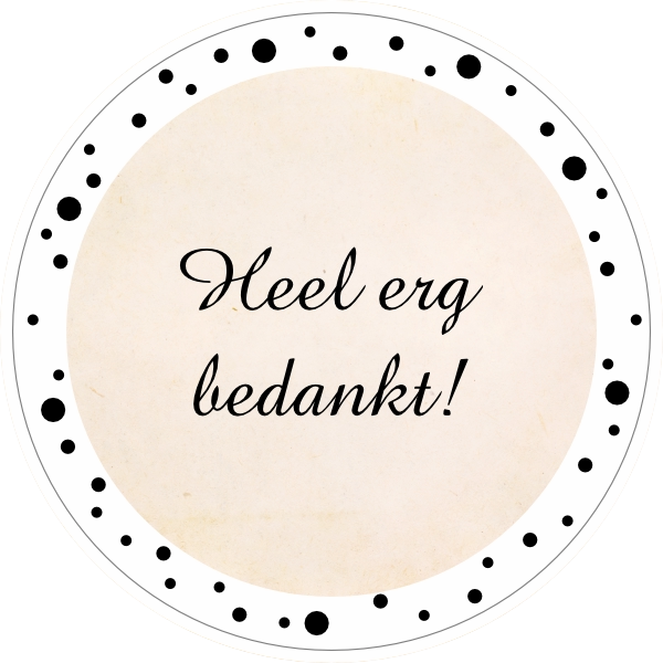 Heel erg bedankt sticker