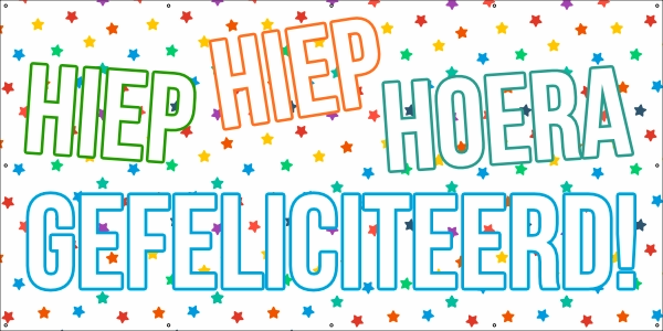 Hier hiep hoera spandoek
