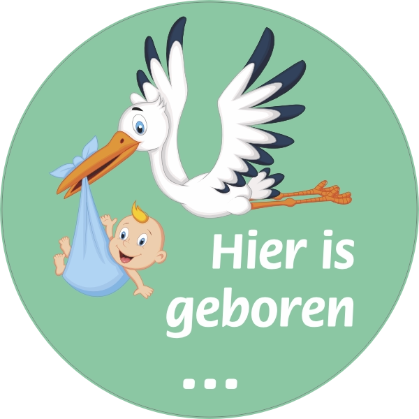 Hier is een jongen geboren sticker
