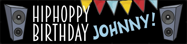Hiphoppy Birthday spandoek
