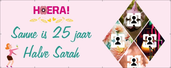 Hoera 25 jaar spandoek