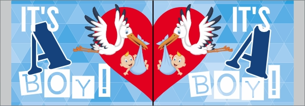 Hoera een jongen geboortebord