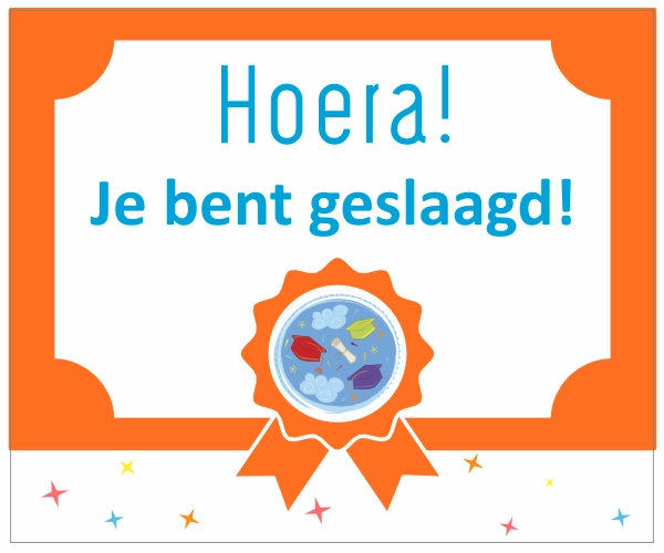 Hoera je bent geslaagd sticker
