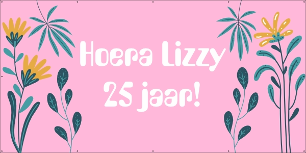 Hoera Lizzy 25 jaar spandoek