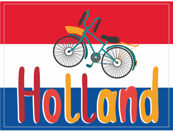 Holland fietsland sticker