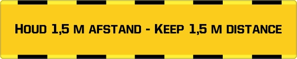 Houd afstand vloersticker