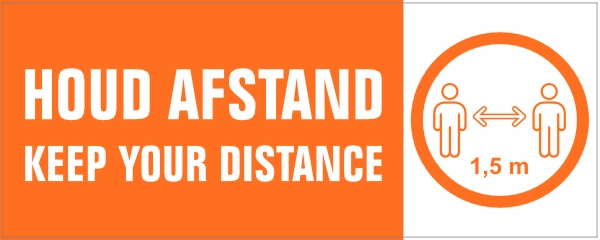 Houd afstand sticker