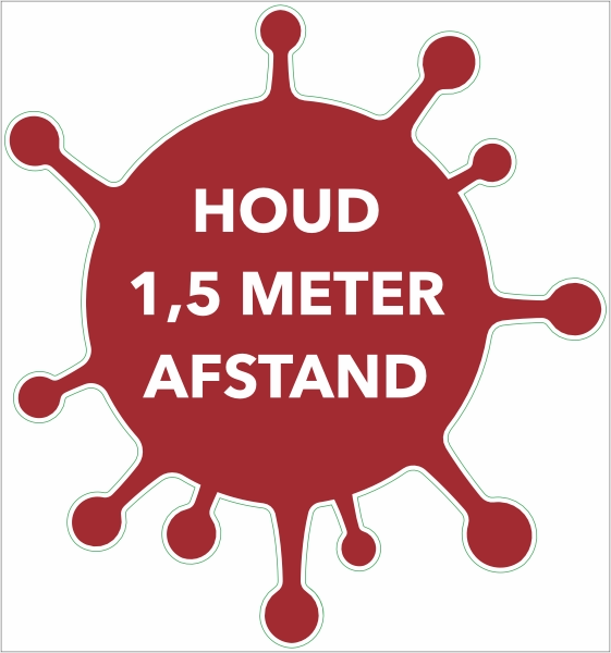 Houd afstand vloersticker