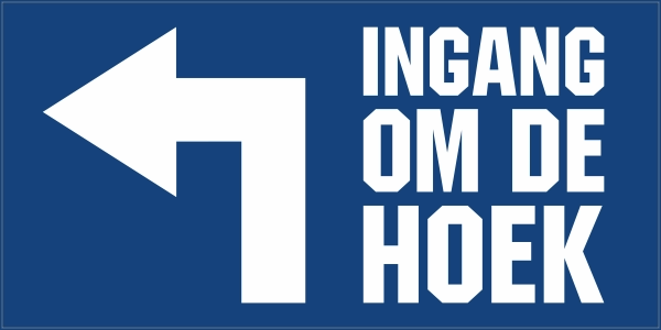 Ingang om de hoek sticker